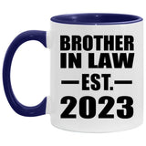 Brother In Law Established Est. 2023 - 11oz Accent Mug Purple