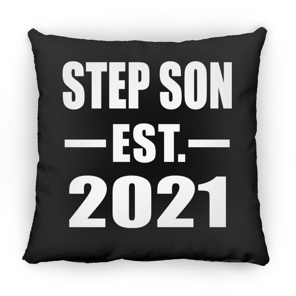 Step Son Established EST. 2021 - Throw Pillow Black
