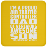 Proud Air Traffic Controller Dad Of Awesome Son - Drink Coaster