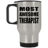 Most Awesome Therapist - Silver Travel Mug