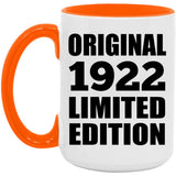 102nd Birthday Original 1922 Limited Edition - 15oz Accent Mug Orange