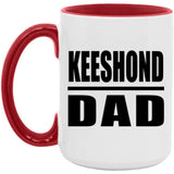 Keeshond Dad - 15oz Accent Mug Red