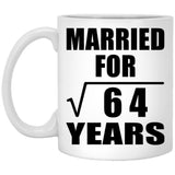 8th Anniversary Married For Square Root of 64 Years - 11oz Coffee Mug