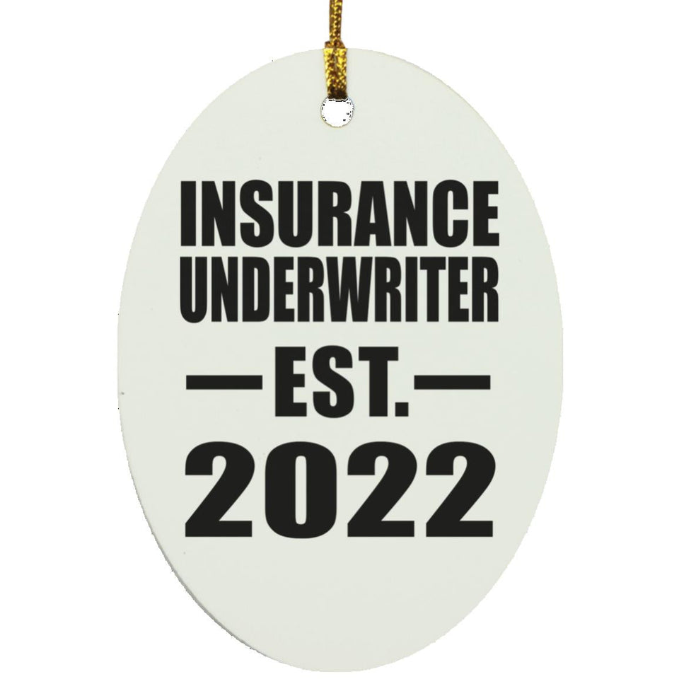 Insurance Underwriter Established EST. 2022 - Oval Ornament