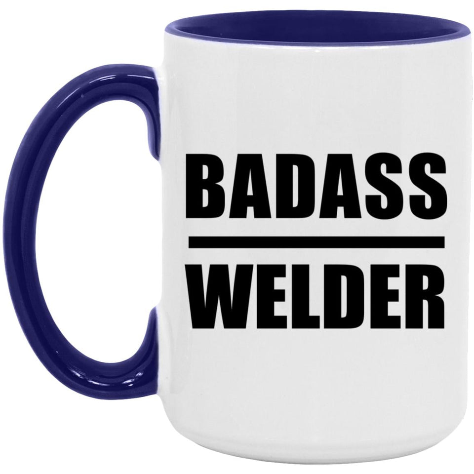 Badass Welder - 15oz Accent Mug Purple