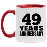 49th Anniversary 49 Years - 11oz Accent Mug Red