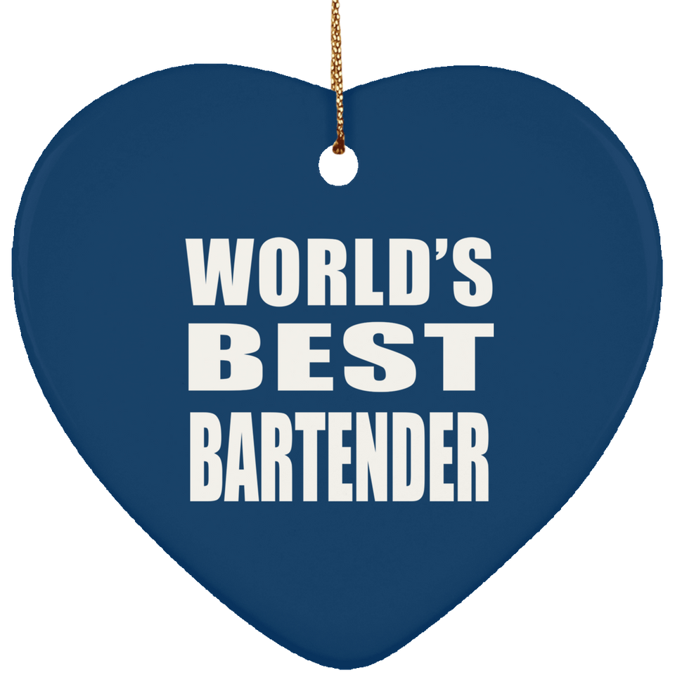 World's Best Bartender - Heart Ornament