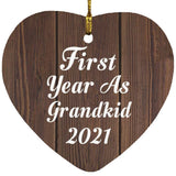 First Year As Grandkid 2021 - Heart Ornament D
