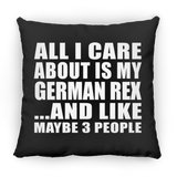 All I Care About Is My German Rex - Throw Pillow Black