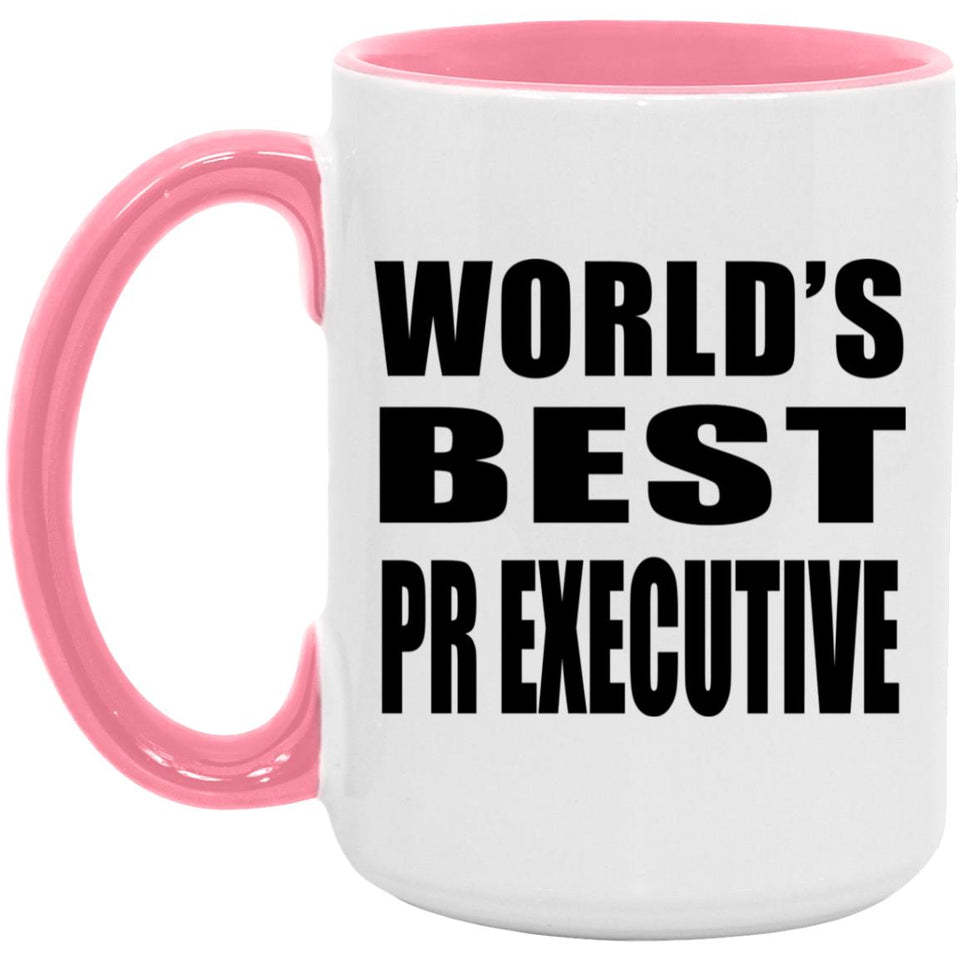 World's Best Pr Executive - 15oz Accent Mug Pink