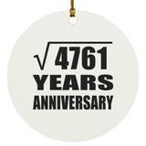 69th Anniversary Square Root of 4761 Years Anniversary - Circle Ornament