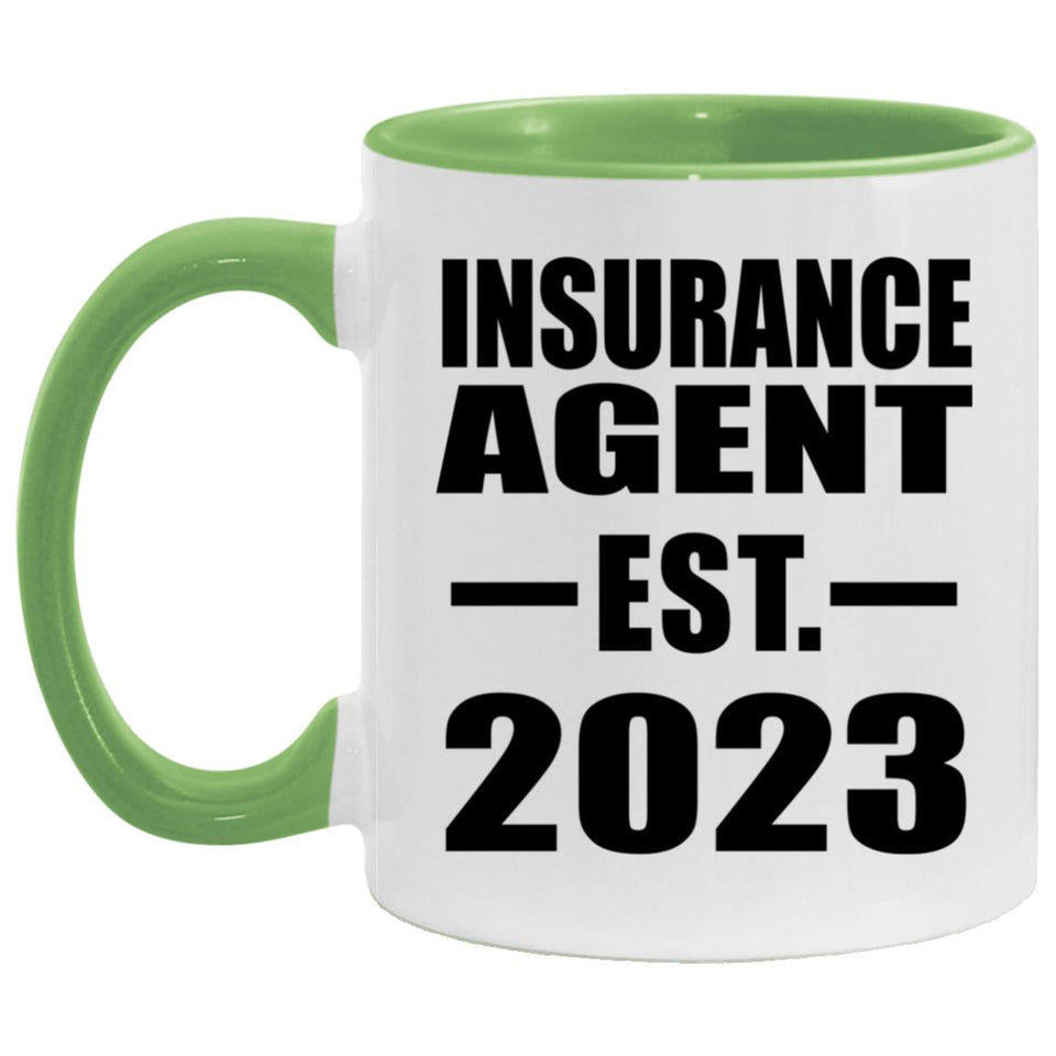 Insurance Agent Established EST. 2023 - 11oz Accent Mug Green