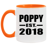 Poppy Established EST. 2018 - 11oz Accent Mug Orange