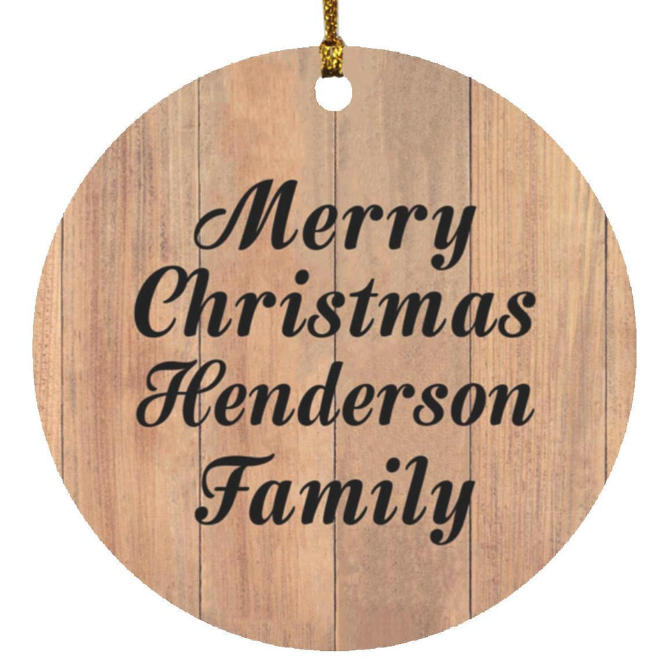 Merry Christmas Henderson Family - Circle Ornament C
