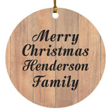 Merry Christmas Henderson Family - Circle Ornament C