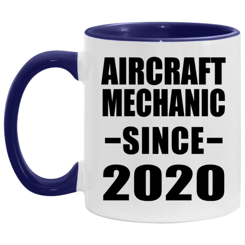 Aircraft Mechanic Since 2020 - 11oz Accent Mug Purple