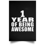 1st Birthday 1 Year Of Being Awesome - Poster Portrait