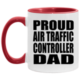 Proud Air Traffic Controller Dad - 11oz Accent Mug Red