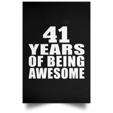 41st Birthday 41 Years Of Being Awesome - Poster Portrait