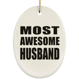 Most Awesome Husband - Oval Ornament