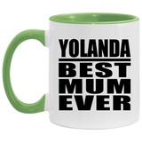 Yolanda Best Mum Ever - 11oz Accent Mug Green