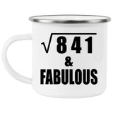 29th Birthday Square Root of 841 & Fabulous - 12oz Camping Mug