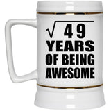 7th Birthday Square Root of 49 Years of Being Awesome - Beer Stein