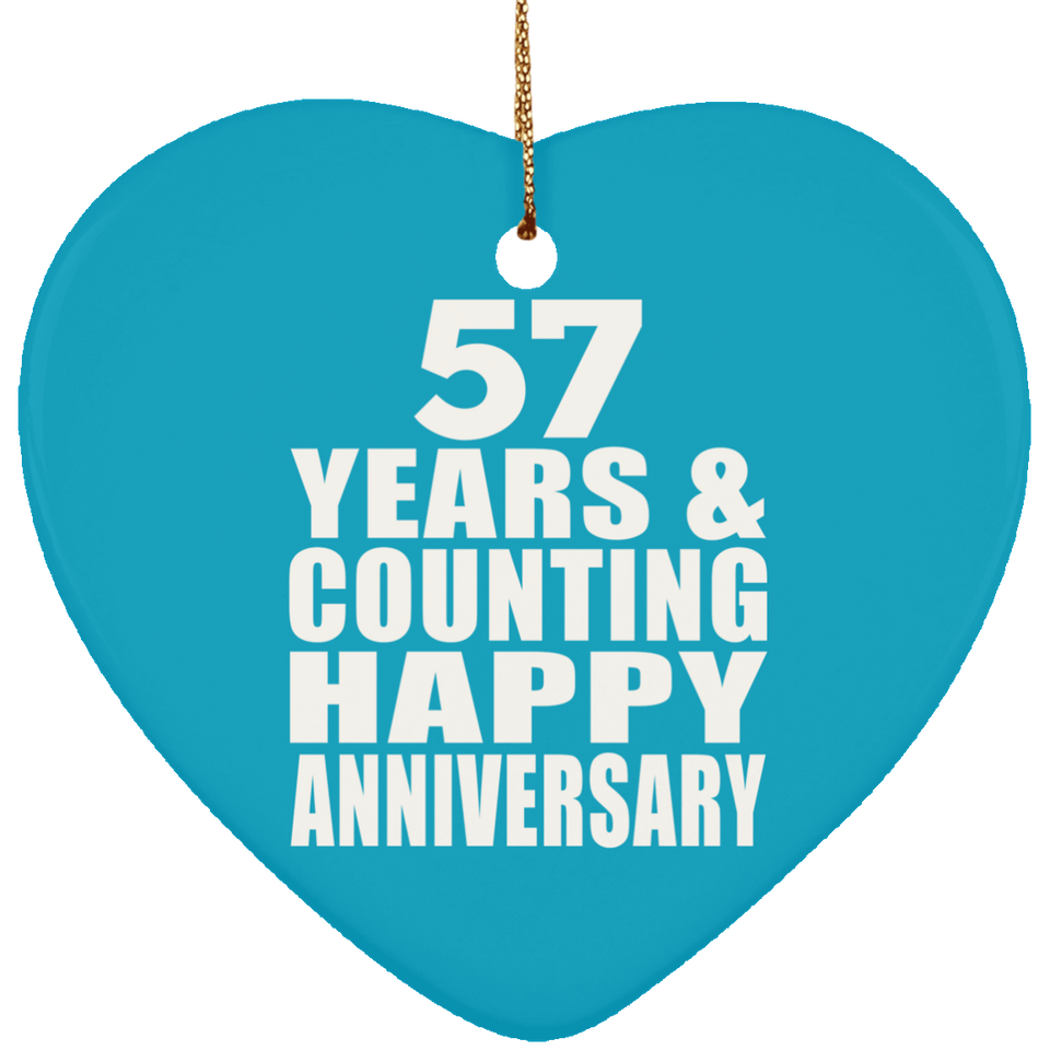 Happy 57th Anniversary 57 Years & Counting - Heart Ornament