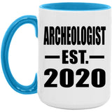 Archeologist Established EST. 2020 - 15oz Accent Mug Blue