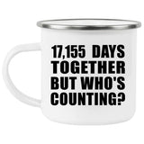 47th Anniversary 17,155 Days Together Who's Counting - 12oz Camping Mug