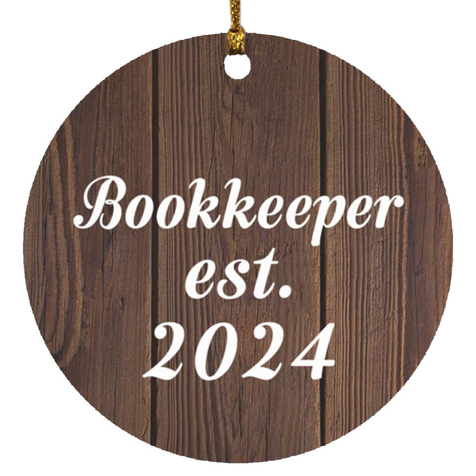 Bookkeeper Established Est. 2024 - Circle Ornament D