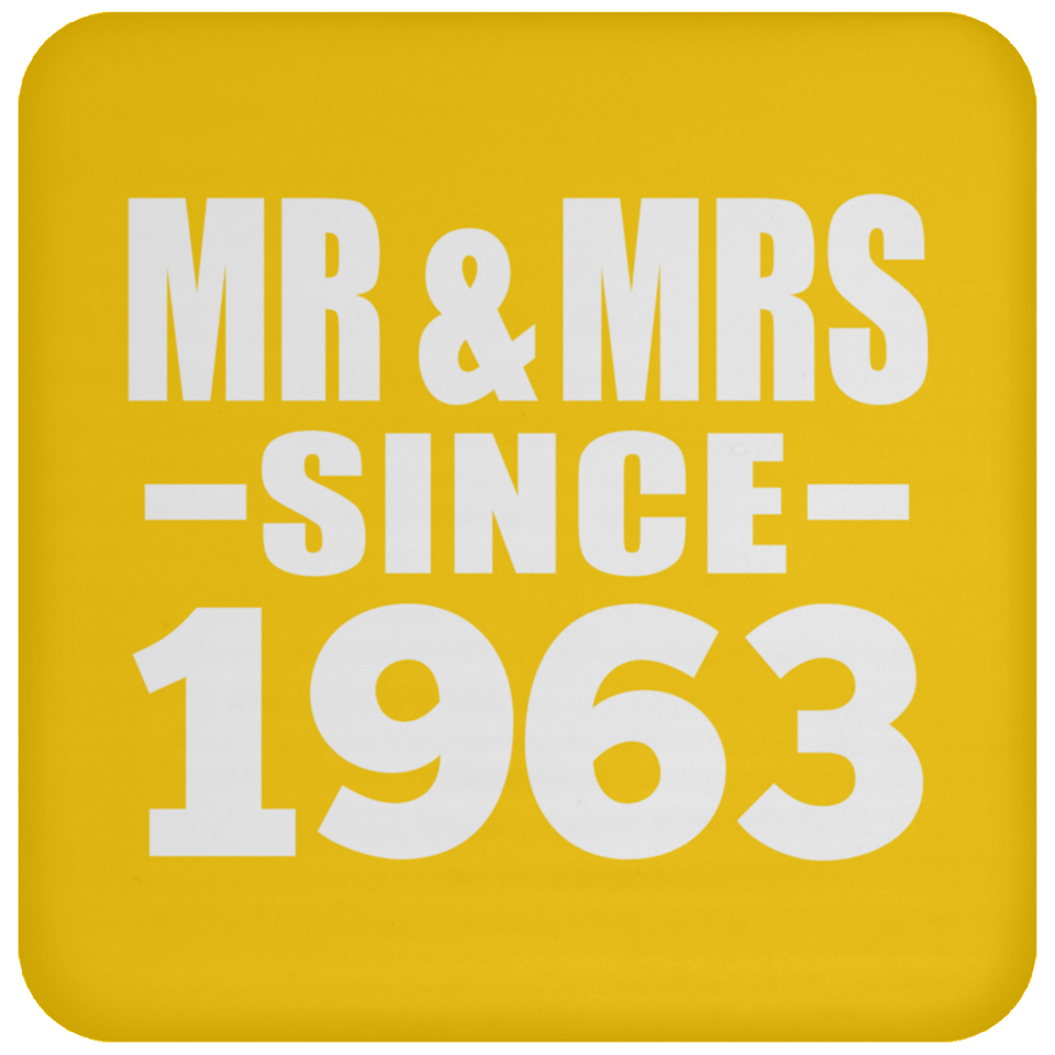 61st Anniversary Mr & Mrs Since 1963 - Drink Coaster