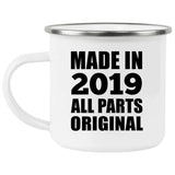 5th Birthday Made in 2019 All Parts Original - 12oz Camping Mug