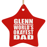 Glenn World's Okayest Dad - Star Ornament