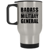 Badass Military General - Silver Travel Mug