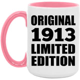 111th Birthday Original 1913 Limited Edition - 15oz Accent Mug Pink