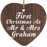 First Christmas As Mr & Mrs Graham - Heart Ornament D