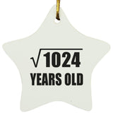 32nd Birthday Square Root of 1024 Years Old - Star Ornament