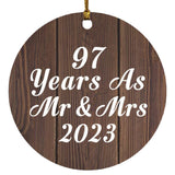 97th Anniversary 97 Years As Mr & Mrs 2023 - Circle Ornament D