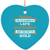 Children Are Rainbow Of Life, Grandchildren Are Pot Of Gold - Heart Ornament