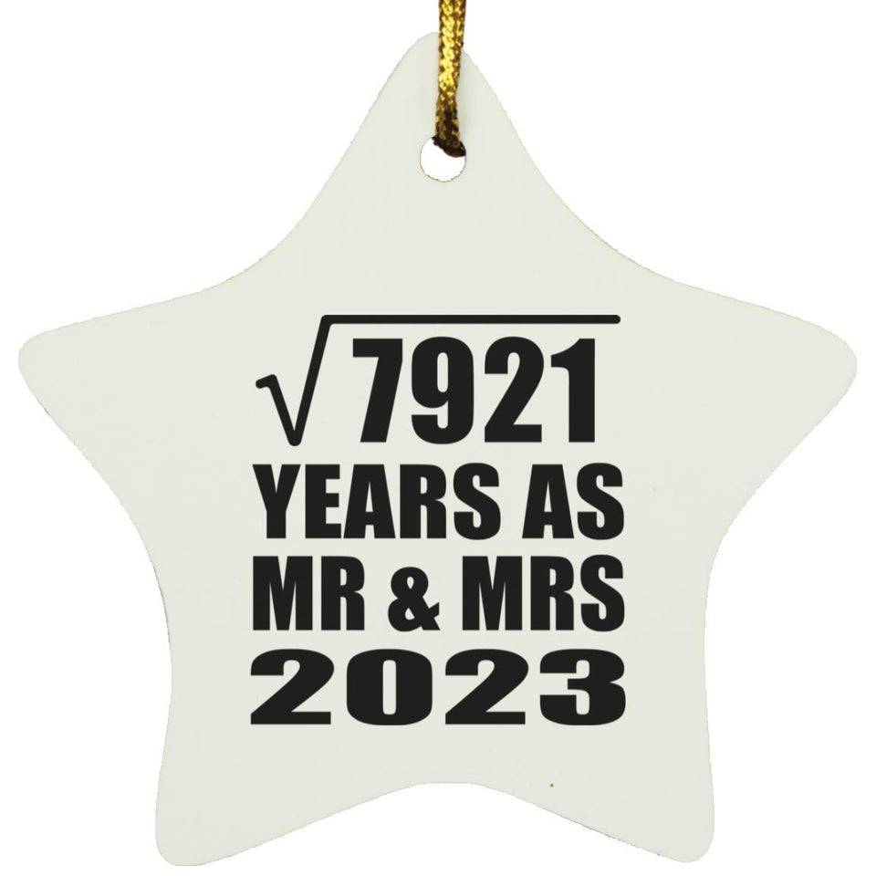 89th Anniversary Square Root of 7921 Years As Mr & Mrs 2023 - Star Ornament