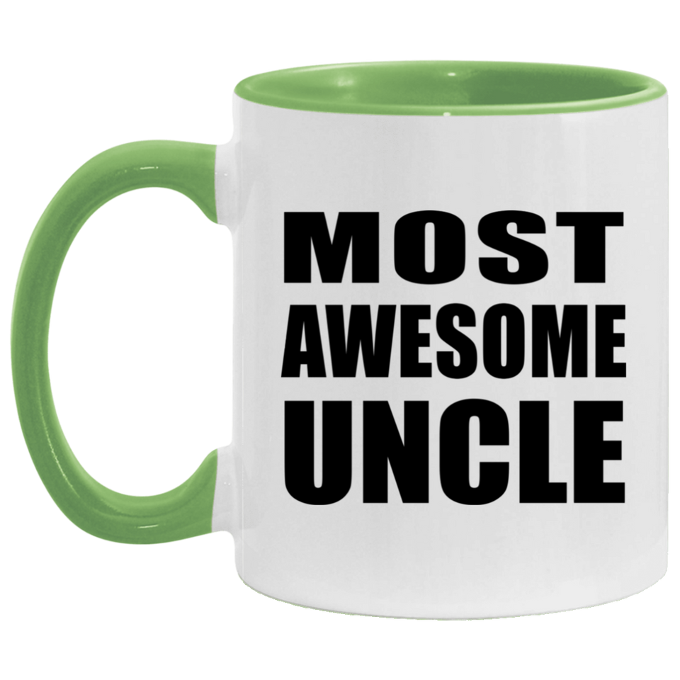 Most Awesome Uncle - 11oz Accent Mug Green