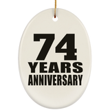 74th Anniversary 74 Years - Oval Ornament