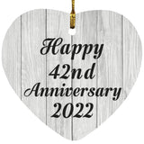 Happy 42nd Anniversary 2022 - Heart Ornament F
