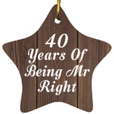 40th Anniversary 40 Years Of Being Mr Right - Star Ornament D
