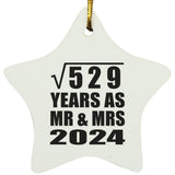 23rd Anniversary Square Root of 529 Years As Mr & Mrs 2024 - Star Ornament