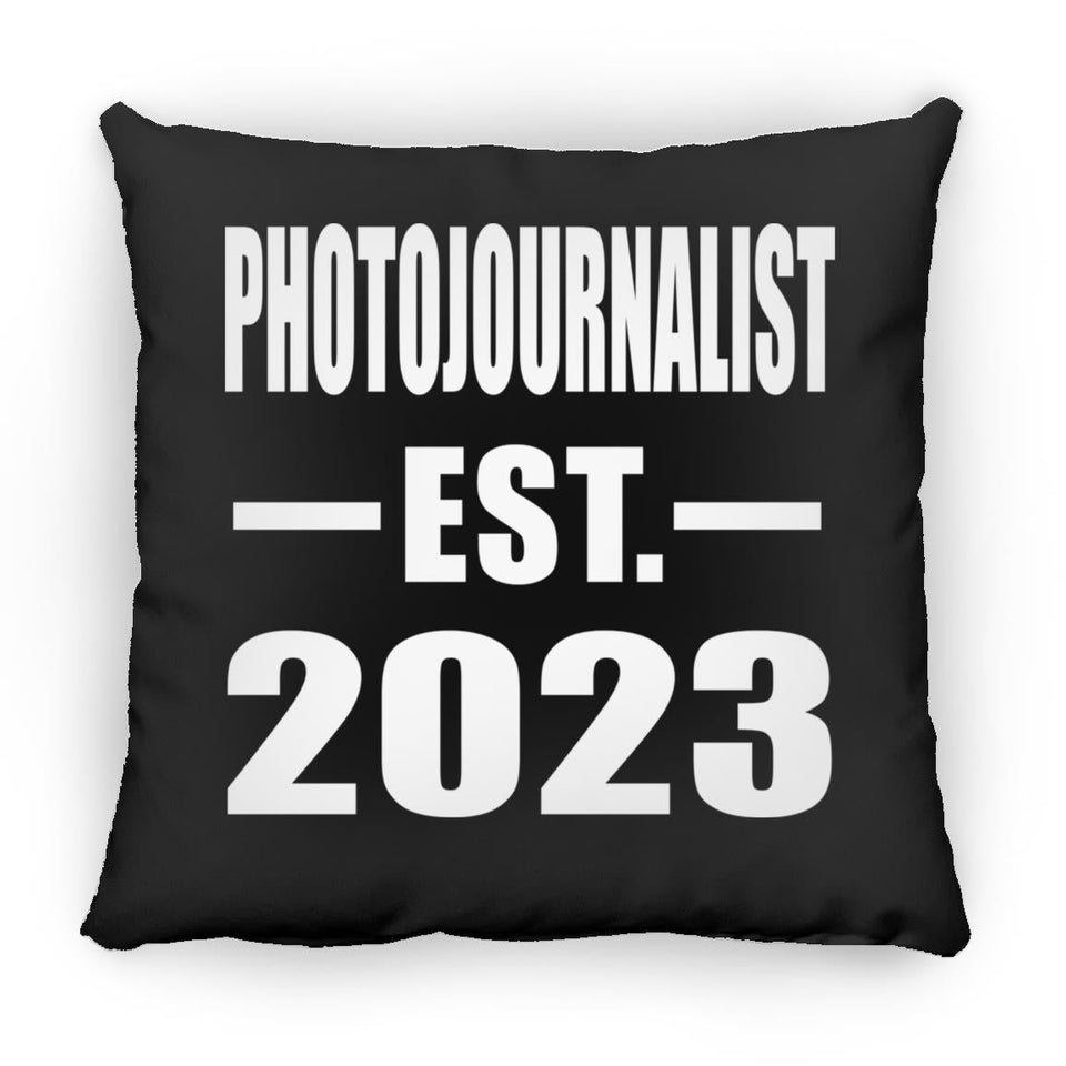 Photojournalist Established EST. 2023 - Throw Pillow Black