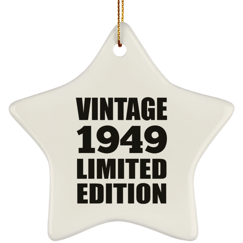 75th Birthday Vintage 1949 Limited Edition - Star Ornament