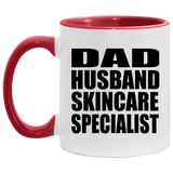 Dad Husband Skincare Specialist - 11oz Accent Mug Red