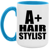 A+ Hair Stylist - 15oz Accent Mug Blue